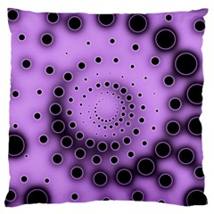 Abstract Black Purple Polka Dot Swirl Standard Flano Cushion Case (one Side) by SpinnyChairDesigns