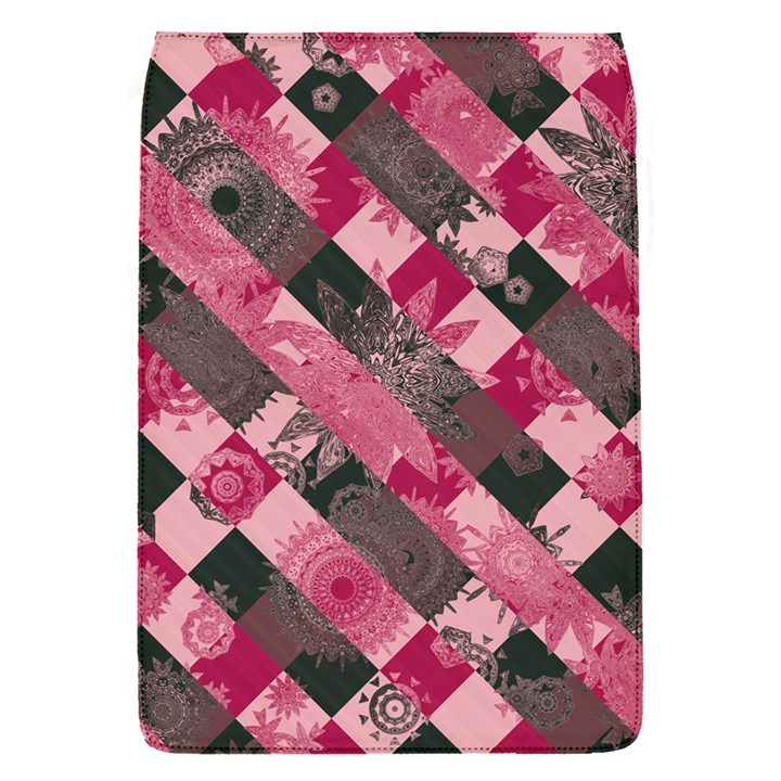 Abstract Pink Grey Stripes Removable Flap Cover (S)