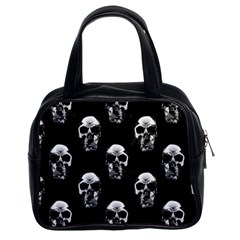 Black And White Skulls Classic Handbag (two Sides)