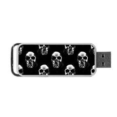 Black And White Skulls Portable Usb Flash (two Sides) by SpinnyChairDesigns