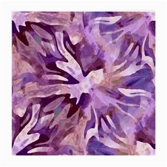 Plum Purple Abstract Floral Pattern Medium Glasses Cloth (2 Sides) by SpinnyChairDesigns