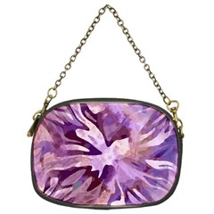 Plum Purple Abstract Floral Pattern Chain Purse (two Sides) by SpinnyChairDesigns