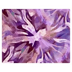 Plum Purple Abstract Floral Pattern Double Sided Flano Blanket (medium)  by SpinnyChairDesigns