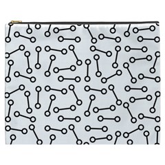 Abstract Black And White Minimalist Cosmetic Bag (xxxl) by SpinnyChairDesigns