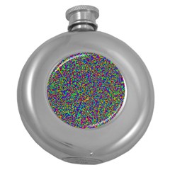 Abstract Rainbow Marble Camouflage Round Hip Flask (5 Oz) by SpinnyChairDesigns