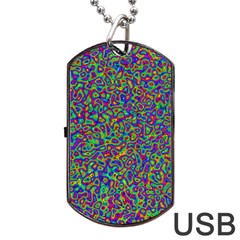 Abstract Rainbow Marble Camouflage Dog Tag Usb Flash (one Side) by SpinnyChairDesigns