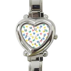 Cute Cartoon Germs Viruses Microbes Heart Italian Charm Watch by SpinnyChairDesigns