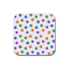 Cartoon Corona Virus Covid 19 Rubber Coaster (square)  by SpinnyChairDesigns