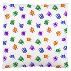 Cartoon Corona Virus Covid 19 Large Flano Cushion Case (one Side) by SpinnyChairDesigns