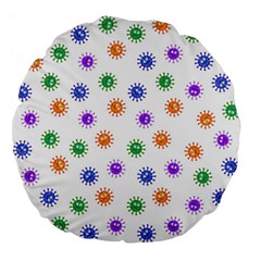 Cartoon Corona Virus Covid 19 Large 18  Premium Flano Round Cushions by SpinnyChairDesigns