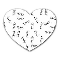 Geek Glasses With Eyes Heart Mousepads by SpinnyChairDesigns