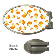 Orange Goldfish Pattern Money Clips (oval)  by SpinnyChairDesigns