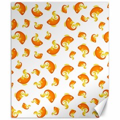 Orange Goldfish Pattern Canvas 8  X 10  by SpinnyChairDesigns