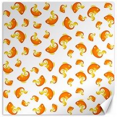 Orange Goldfish Pattern Canvas 16  X 16  by SpinnyChairDesigns