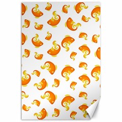 Orange Goldfish Pattern Canvas 24  X 36  by SpinnyChairDesigns