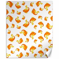 Orange Goldfish Pattern Canvas 11  X 14  by SpinnyChairDesigns
