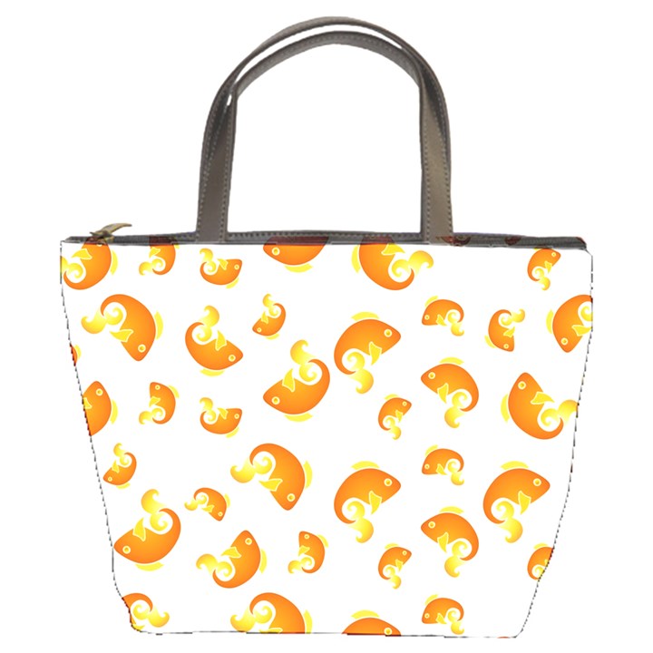 Orange Goldfish Pattern Bucket Bag