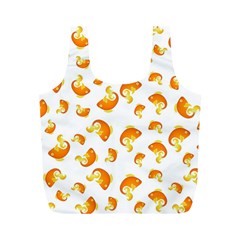 Orange Goldfish Pattern Full Print Recycle Bag (m) by SpinnyChairDesigns