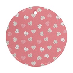 Cute Pink and White Hearts Ornament (Round)