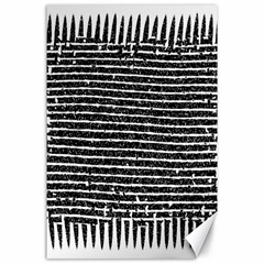 Black And White Abstract Grunge Stripes Canvas 24  X 36  by SpinnyChairDesigns