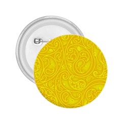 Bright Yellow Gold Paisley Pattern 2 25  Buttons by SpinnyChairDesigns