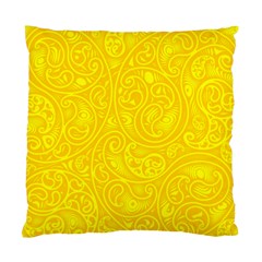 Bright Yellow Gold Paisley Pattern Standard Cushion Case (two Sides) by SpinnyChairDesigns