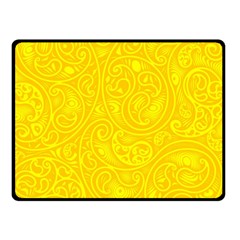 Bright Yellow Gold Paisley Pattern Double Sided Fleece Blanket (small)  by SpinnyChairDesigns