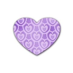 Purple Hearts Pattern Rubber Coaster (heart)  by SpinnyChairDesigns