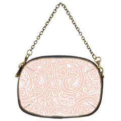 Barely There White Paisley Pattern Chain Purse (two Sides) by SpinnyChairDesigns