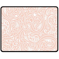 Barely There White Paisley Pattern Fleece Blanket (medium)  by SpinnyChairDesigns