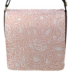 Barely There White Paisley Pattern Flap Closure Messenger Bag (s) by SpinnyChairDesigns