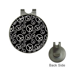 Black And White Peace Symbols Hat Clips With Golf Markers by SpinnyChairDesigns