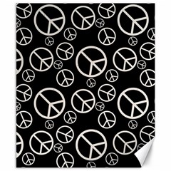 Black And White Peace Symbols Canvas 8  X 10  by SpinnyChairDesigns