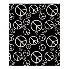 Black And White Peace Symbols Shower Curtain 60  X 72  (medium)  by SpinnyChairDesigns