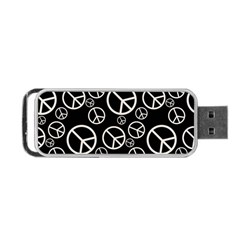 Black And White Peace Symbols Portable Usb Flash (two Sides) by SpinnyChairDesigns