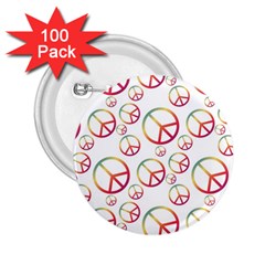 Colorful Rainbow Peace Symbols 2 25  Buttons (100 Pack)  by SpinnyChairDesigns