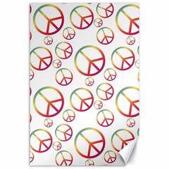 Colorful Rainbow Peace Symbols Canvas 24  X 36  by SpinnyChairDesigns