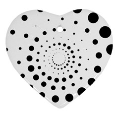 Abstract Black and White Polka Dots Ornament (Heart)