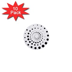 Abstract Black And White Polka Dots 1  Mini Buttons (10 Pack)  by SpinnyChairDesigns