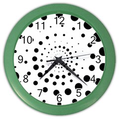 Abstract Black And White Polka Dots Color Wall Clock