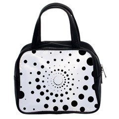 Abstract Black And White Polka Dots Classic Handbag (two Sides)