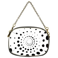 Abstract Black And White Polka Dots Chain Purse (two Sides) by SpinnyChairDesigns