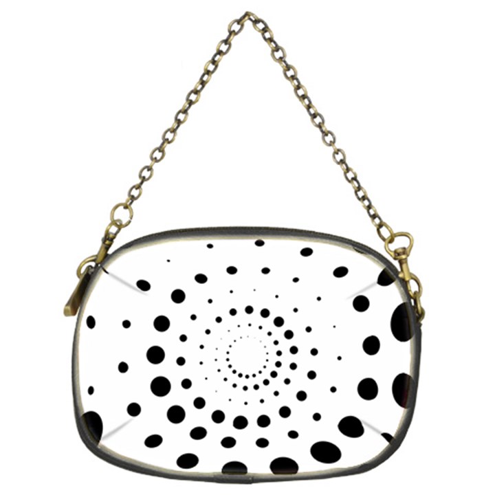 Abstract Black and White Polka Dots Chain Purse (Two Sides)