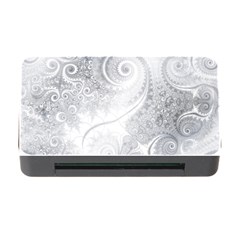 White Silver Swirls Pattern Memory Card Reader With Cf by SpinnyChairDesigns
