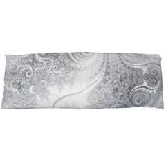 White Silver Swirls Pattern Body Pillow Case (dakimakura) by SpinnyChairDesigns