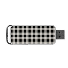 Black And White Buffalo Plaid Portable Usb Flash (one Side) by SpinnyChairDesigns