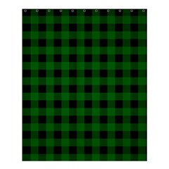 Black Dark Green Buffalo Plaid Shower Curtain 60  X 72  (medium)  by SpinnyChairDesigns