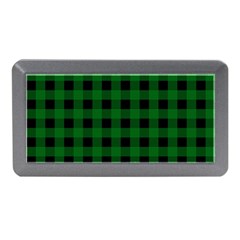 Black Dark Green Buffalo Plaid Memory Card Reader (mini) by SpinnyChairDesigns