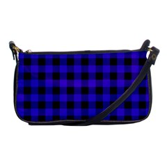 Dark Blue Black Buffalo Plaid Shoulder Clutch Bag by SpinnyChairDesigns