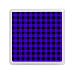 Dark Blue Black Buffalo Plaid Memory Card Reader (square) by SpinnyChairDesigns